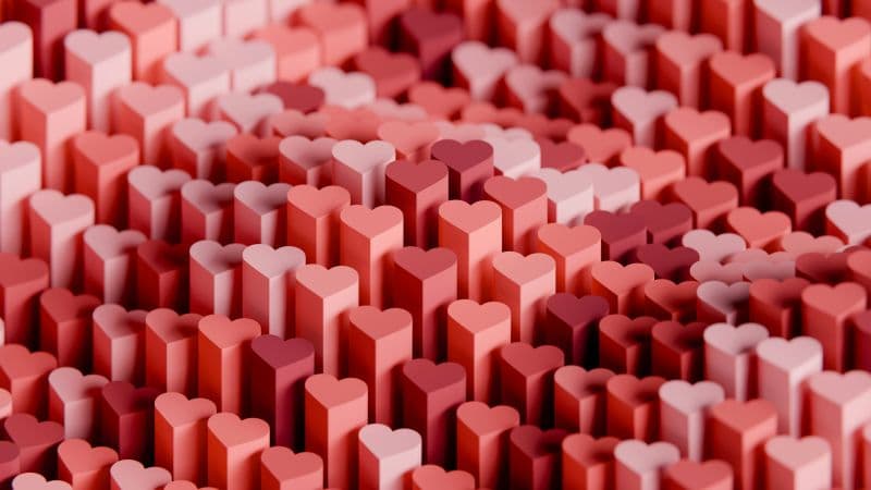 Red hearts 3D background Wallpaper