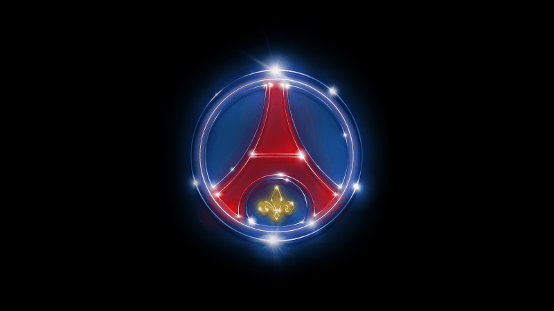 PSG Crest Neon Black background