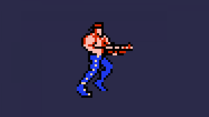 Bill Rizer Pixel art Wallpaper