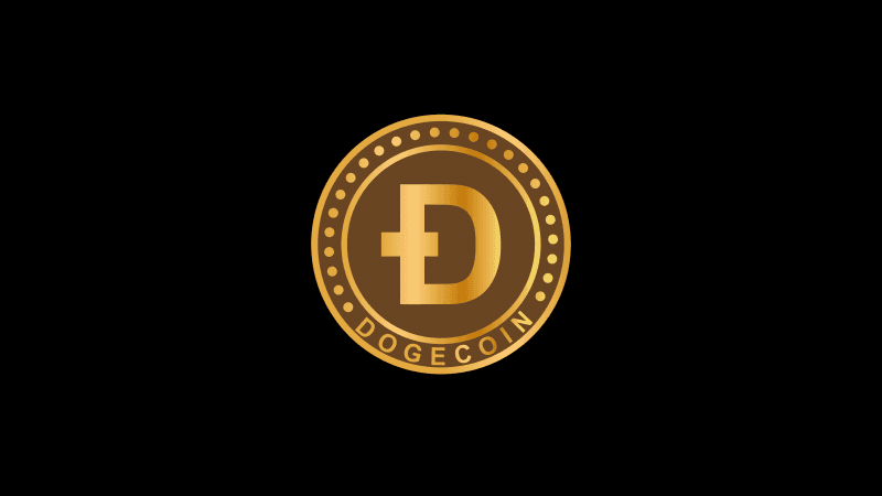 Dogecoin Black background Wallpaper