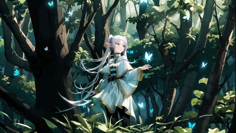 Frieren Magical forest Wallpaper