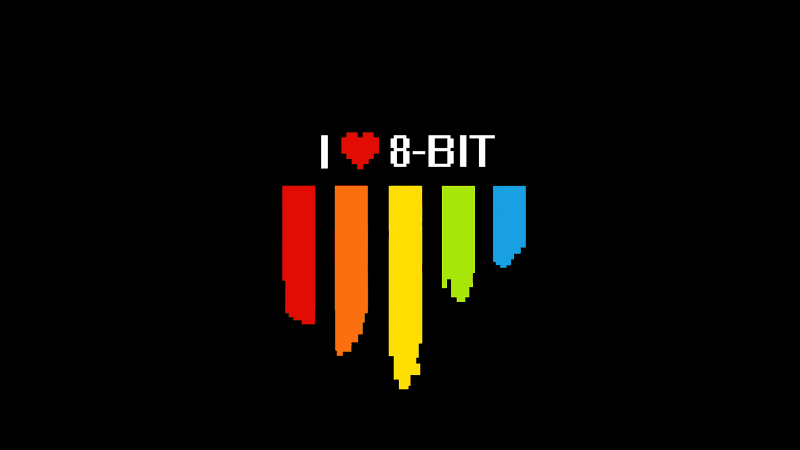 I Love 8-bit Black Wallpaper