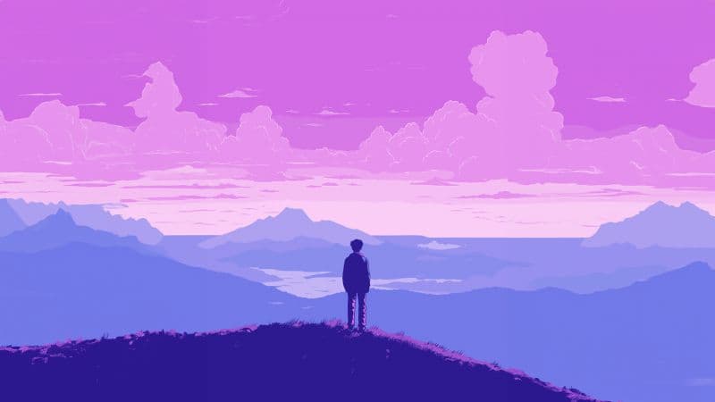 Lofi boy Landscape Wallpaper