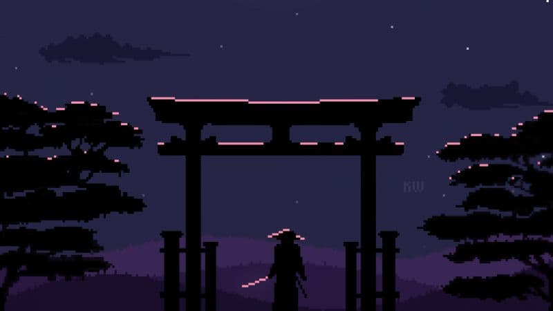 Samurai Pixel art Wallpaper