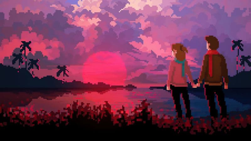 Love couple Pixel art Wallpaper