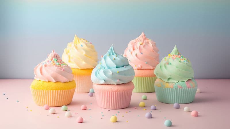 Colorful Ice cream Cupcakes Wallpaper
