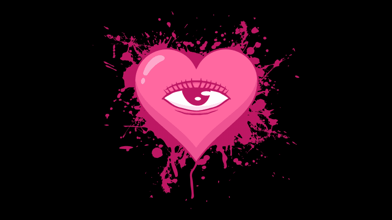 Weirdcore Pink Heart Wallpaper