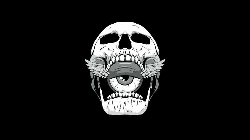 Skull Weirdcore Wallpaper