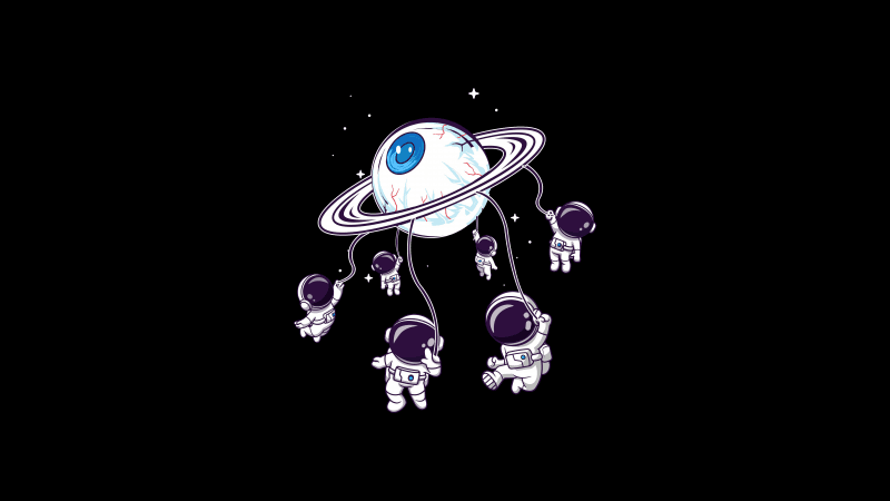 Astronauts Weirdcore Wallpaper