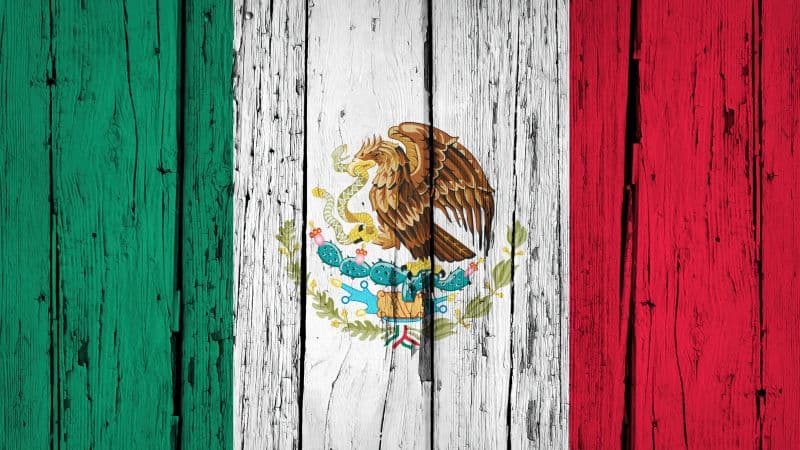 Flag of Mexico Wooden background Wallpaper