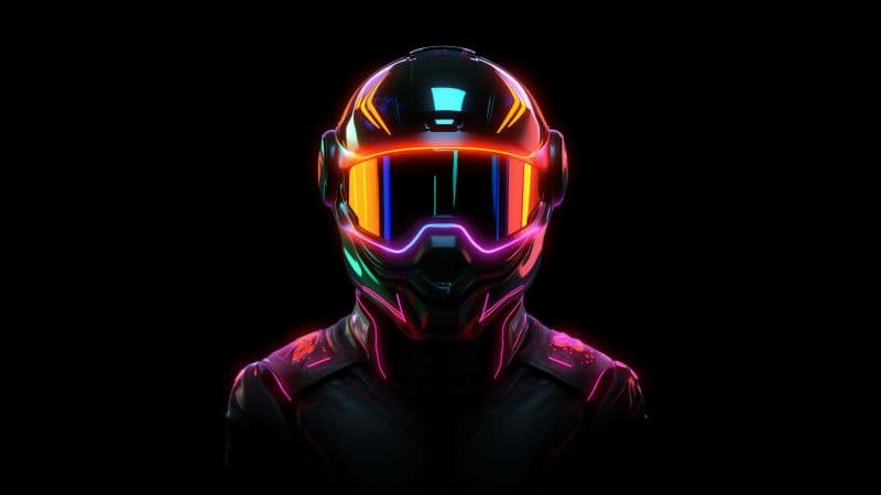 Neon Biker Helmet Wallpaper