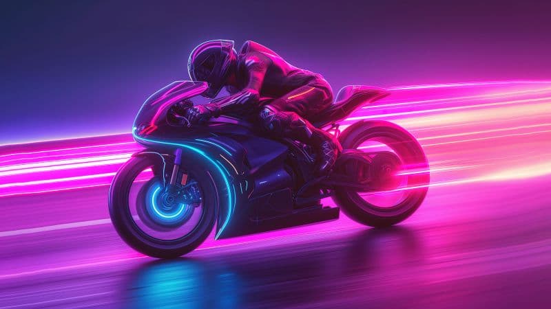 Biker Neon background Wallpaper