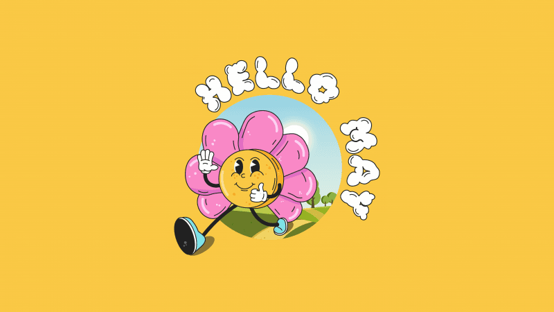 Hello May Yellow background Wallpaper
