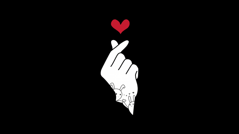 Finger heart AMOLED Wallpaper