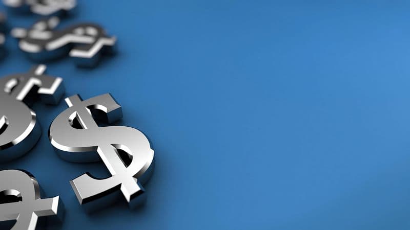 3D US Dollar in Blue background