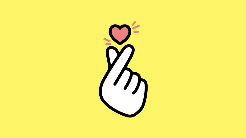 Finger heart Yellow background Wallpaper