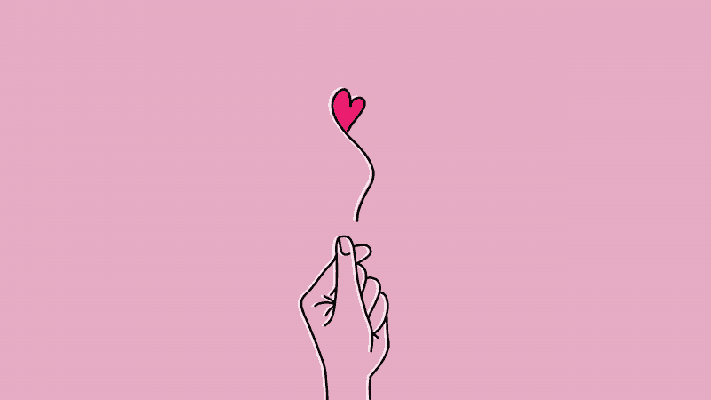 Finger heart Pink background Wallpaper