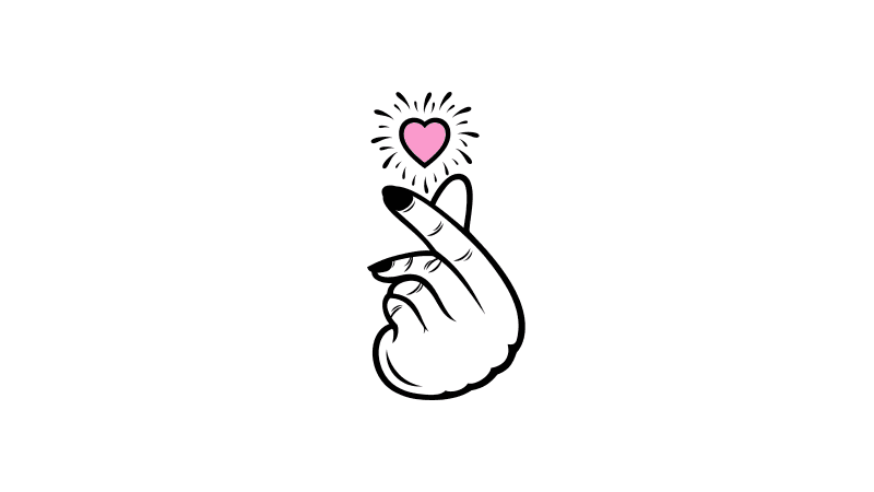 Finger heart Minimalist Wallpaper
