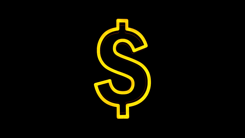 Dollar Neon light Wallpaper