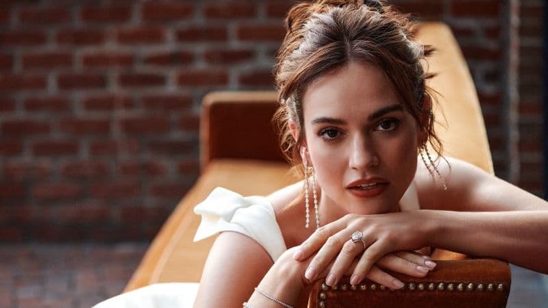 Lily James Closeup Wallpaper
