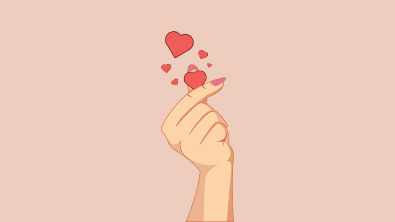 South Korean Finger heart Wallpaper