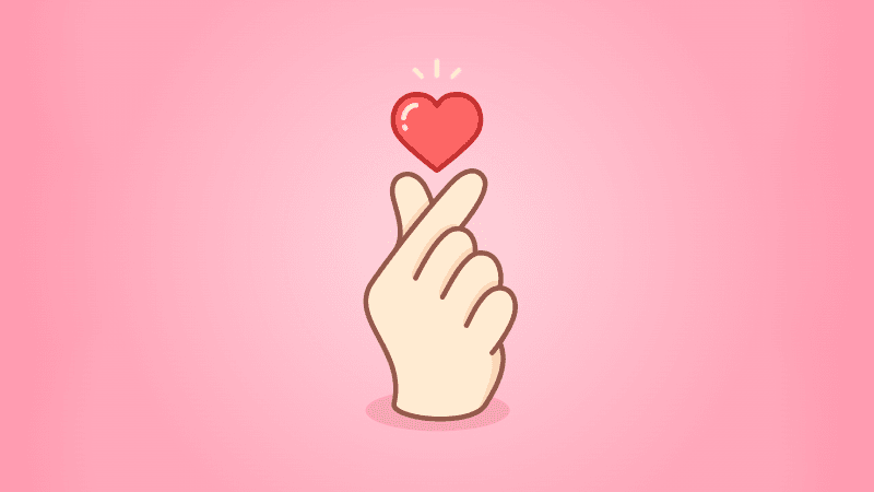 Finger heart Pink aesthetic Wallpaper