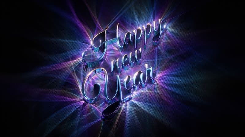 Happy New Year 3D text Wallpaper
