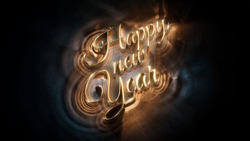 Happy New Year 3D typography Wallpaper