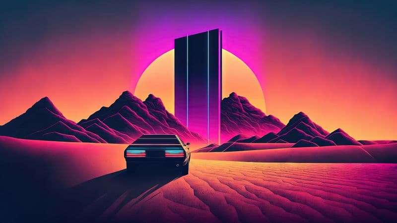 Outrun Monolith Wallpaper