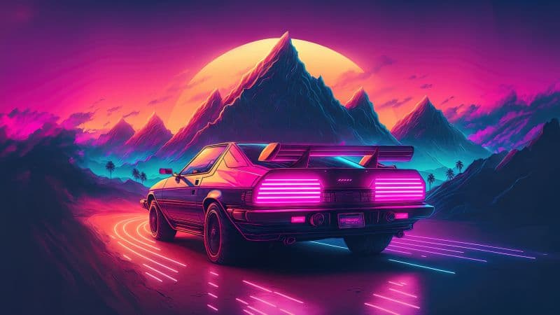 Outrun AI art Wallpaper