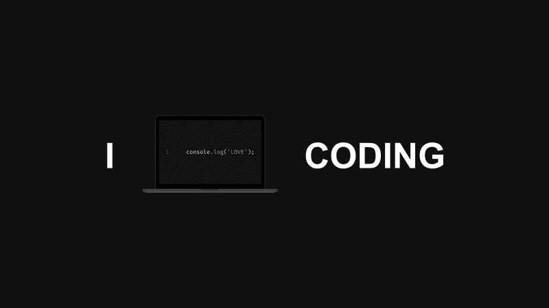 I Love Coding Dark background Wallpaper