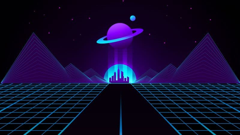 Saturn Retrowave Wallpaper