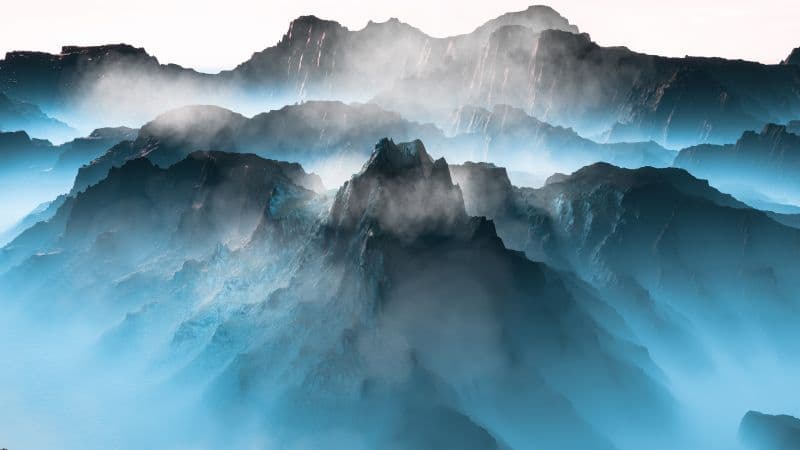 Above clouds Mountain range Wallpaper
