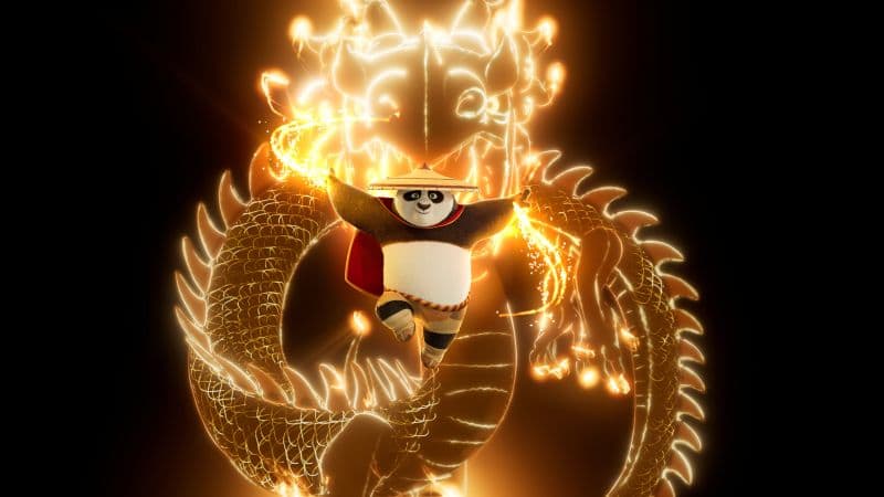 Po The Dragon Warrior in Kung Fu Panda 4 Wallpaper