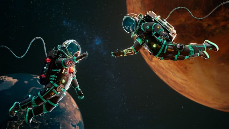 Astronauts Shaking hands Wallpaper