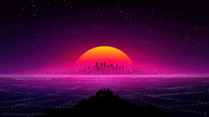 Cyberpunk girl Silhouette Wallpaper