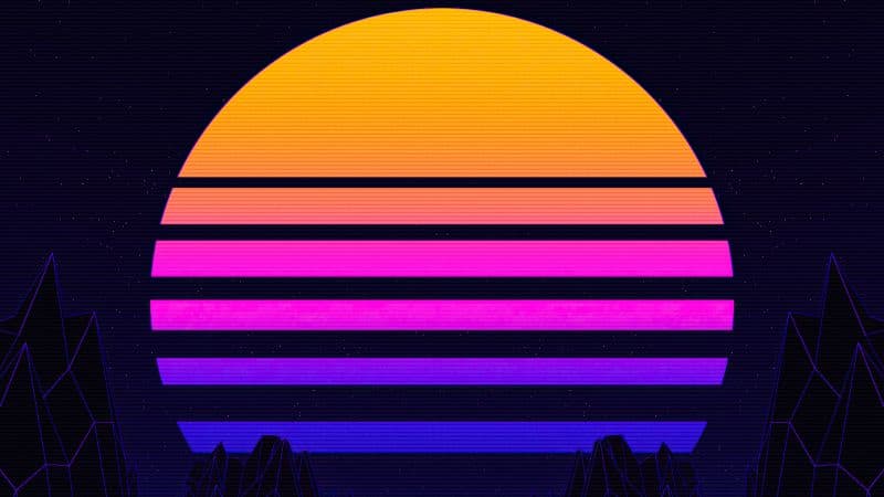 Gradient background RetroWave art Wallpaper
