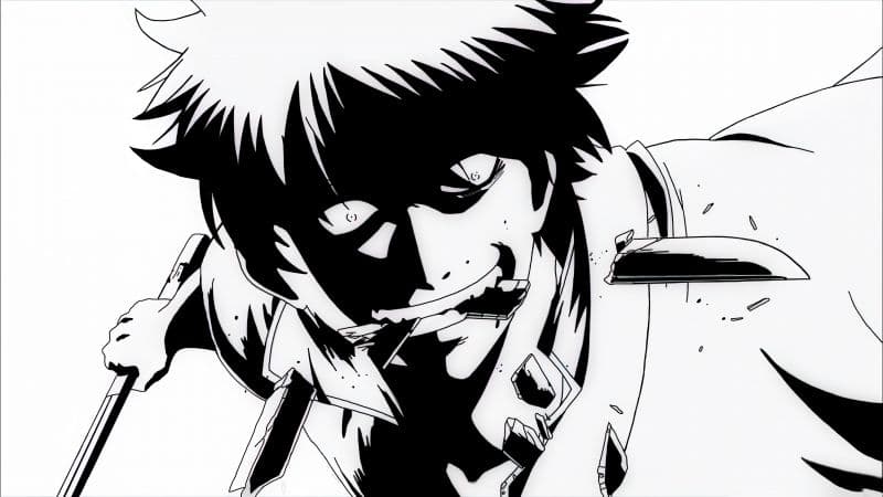 Gintoki Sakata Black and White Wallpaper
