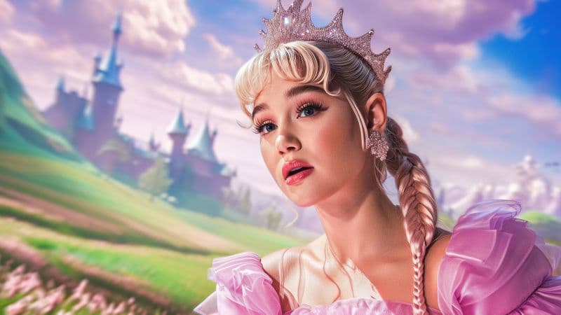 Ariana Grande as Glinda in Wicked Wallpaper