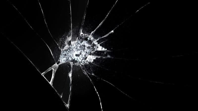 Shattered glass Dark background Wallpaper