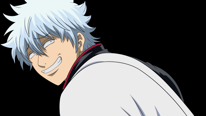 Gintoki Sakata Black background Wallpaper
