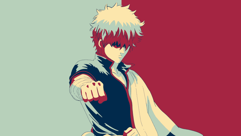 Gintoki Sakata Minimalist Wallpaper