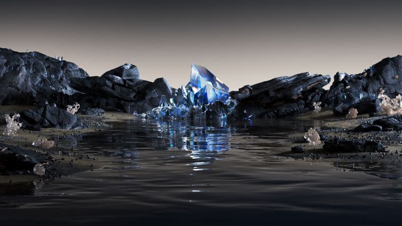 Midnight Blue Landscape Wallpaper