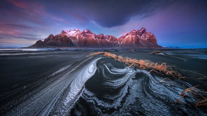 Vestrahorn mountain and Stokksnes Beach Wallpaper