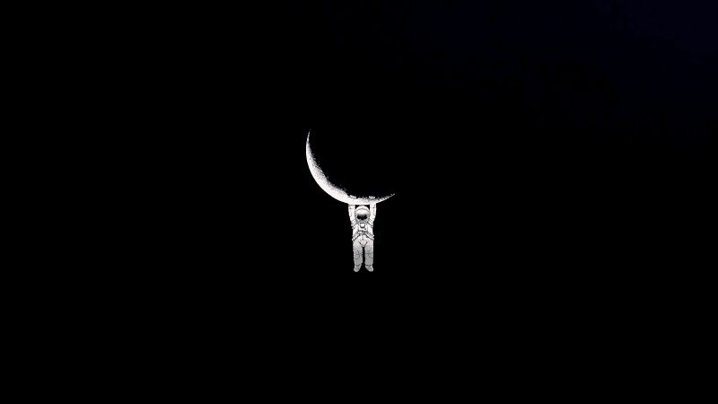 Astronaut Hanging Wallpaper