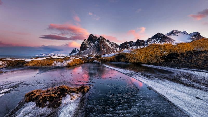 Vestrahorn mountain Aesthetic Wallpaper