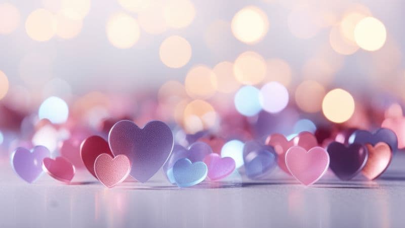 Glossy Love hearts Wallpaper
