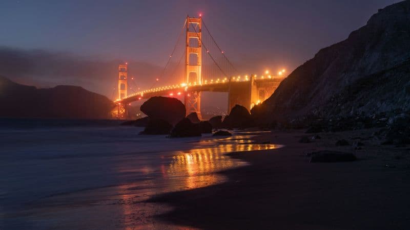 Golden Gate Bridge Illuminated Wallpaper