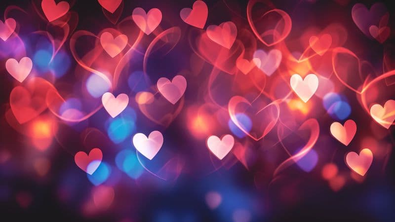 Love hearts Aesthetic Wallpaper