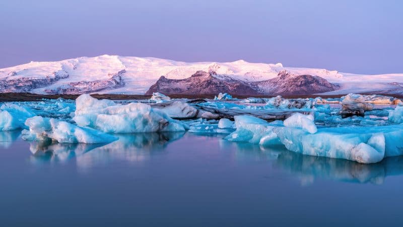 Jokulsarlon Glacier Lagoon Panorama Wallpaper